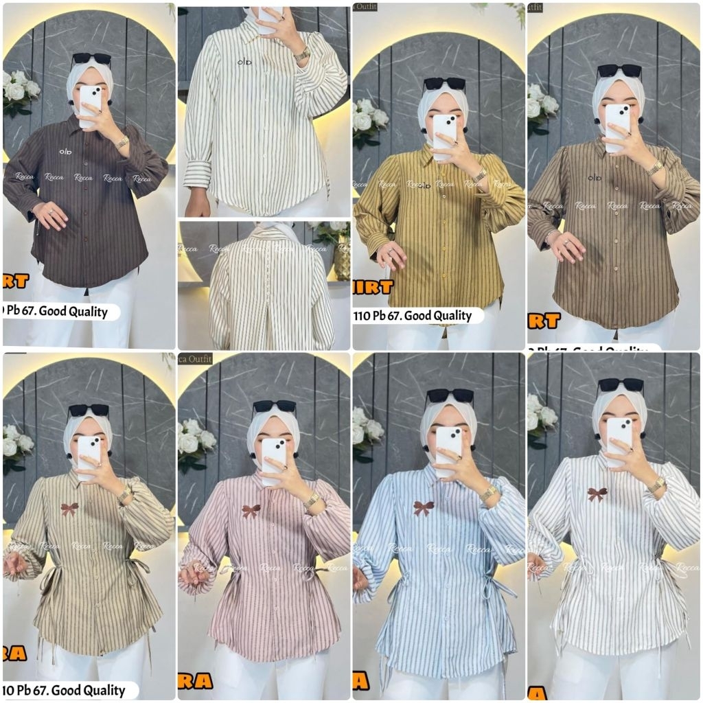 OLE • POTARA • NAIRA BLOUSE TOP BY LAIQA BLOUSE / KEMEJA OVERSIZE STRIPE