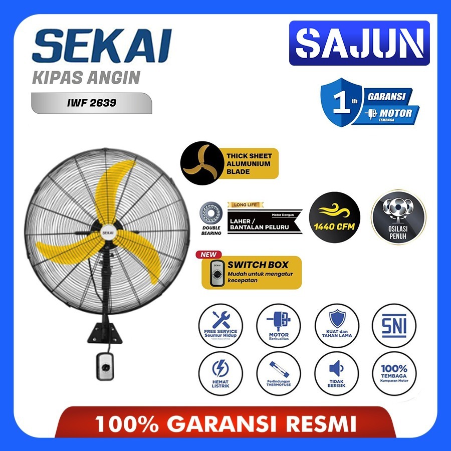 Sekai Kipas Angin Dinding Industri 26 Inch IWF 2639 / IWF2639