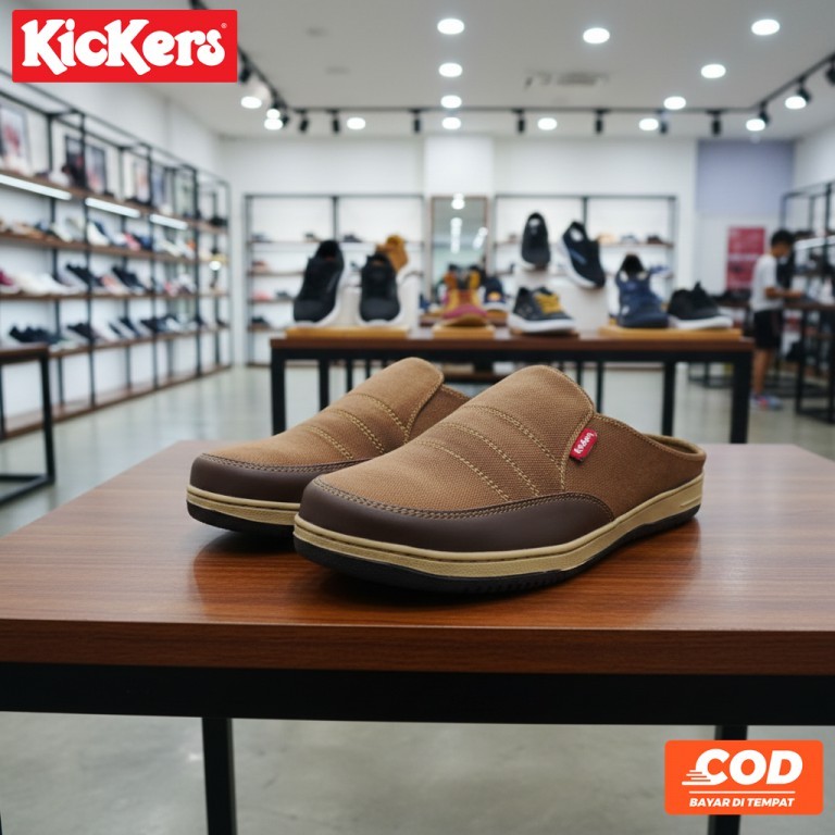 kickers pria / slop kickers / slop / sepatu pria / slop pria / sandal sepatu masa kini
