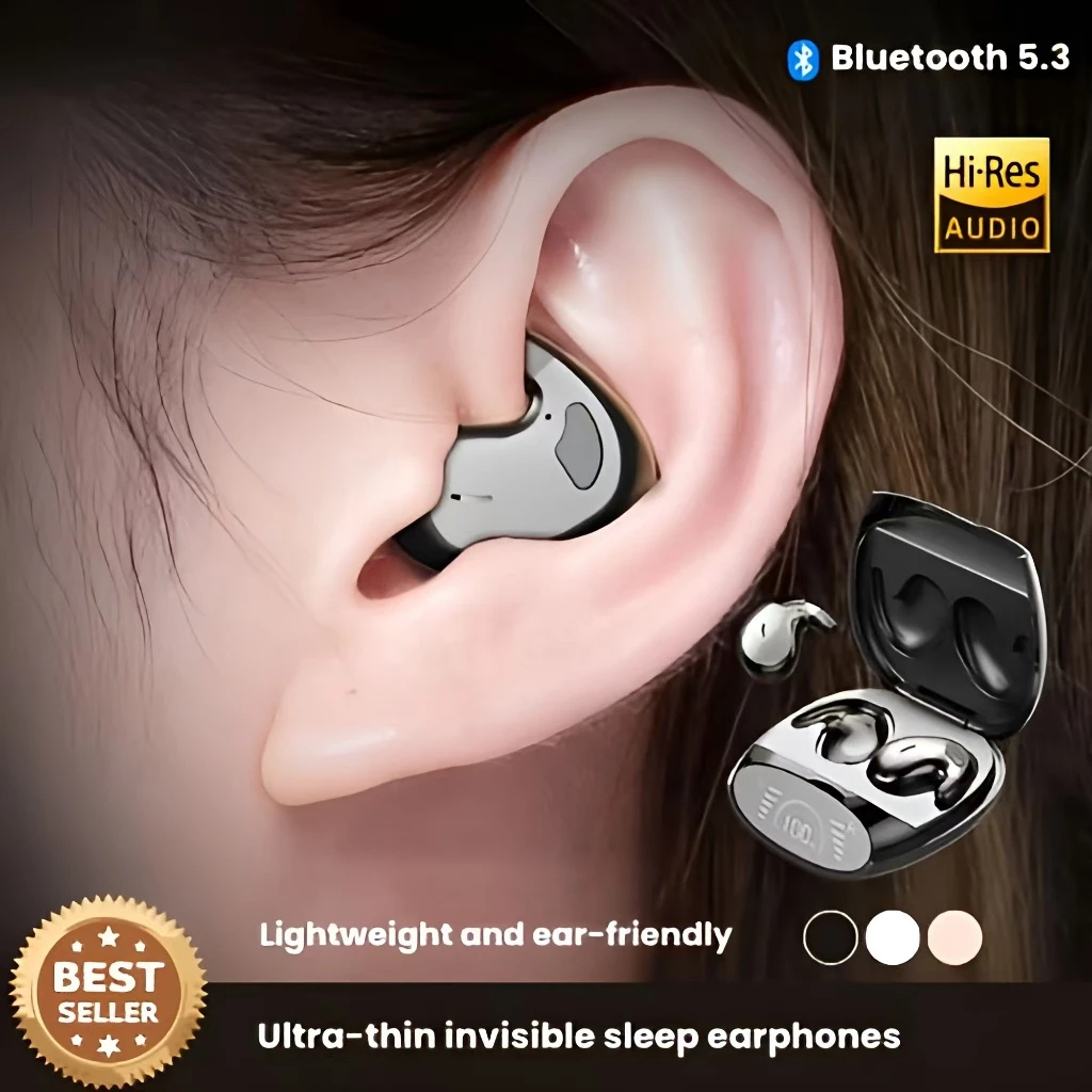 kasumia Wireless Sleep Invisible Earphone Tws Dual Ear Sleep In Ear Bluetooth 5.3 Headphones Noise R