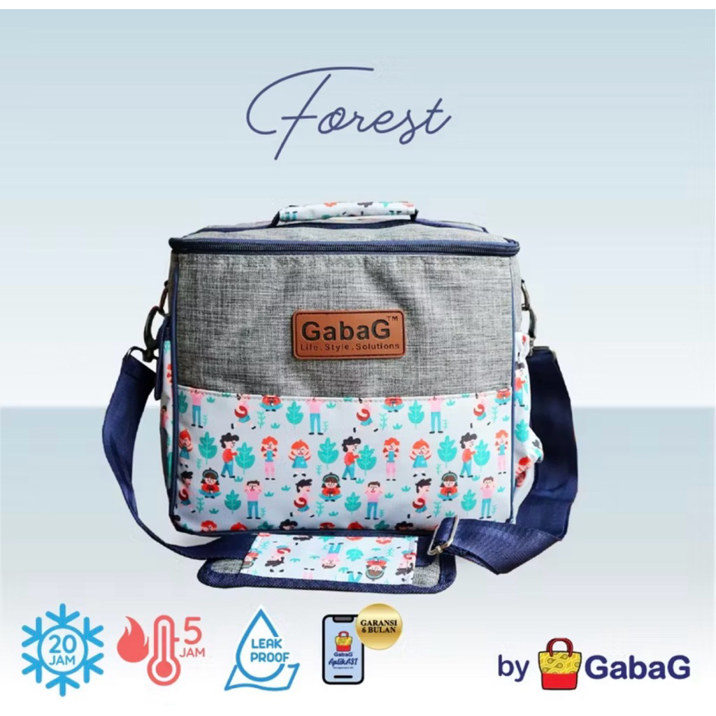 preloved tas tempat asi gabag cooler bag asi / cooler bag asi gabag motif forest