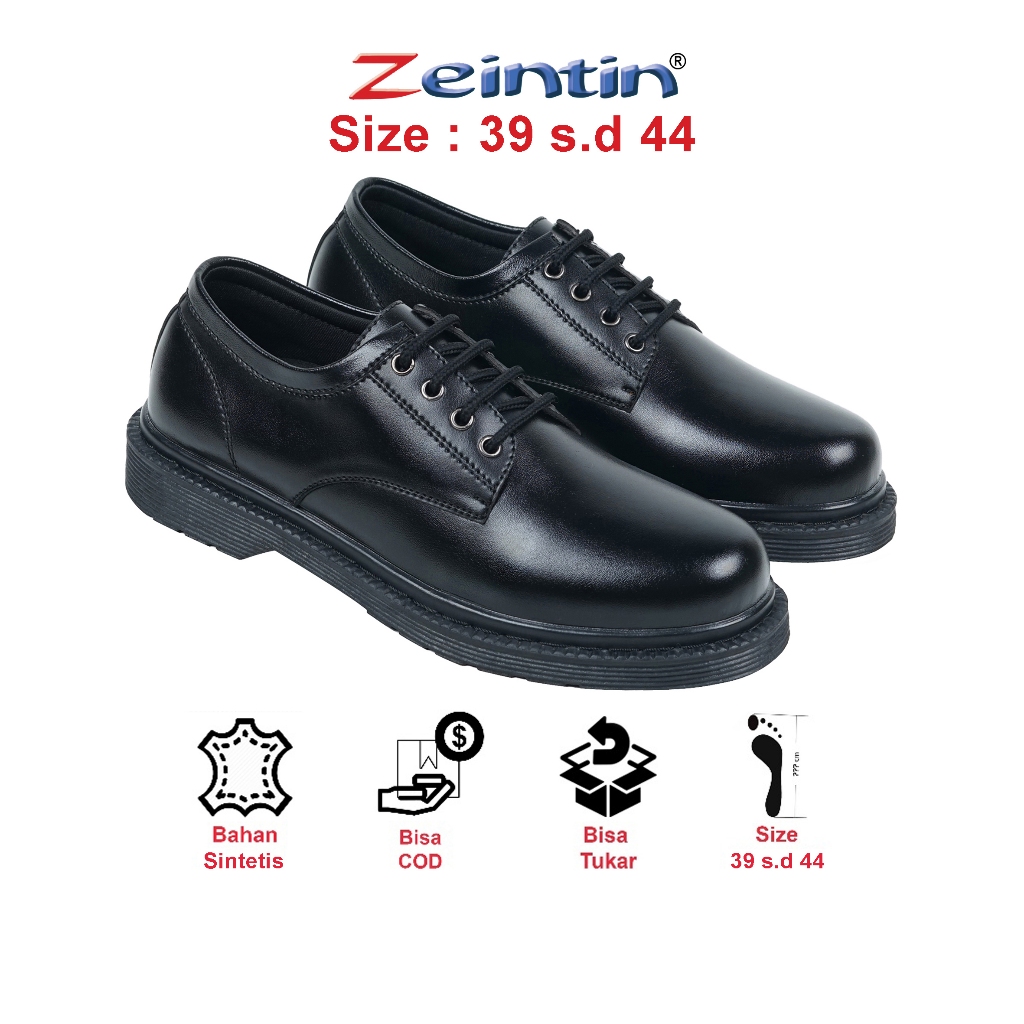 Zeintin - Sepatu Formal Pria Docmart Pria Sepatu Oxpord Boots Black Kulit Sintetis Pria OD