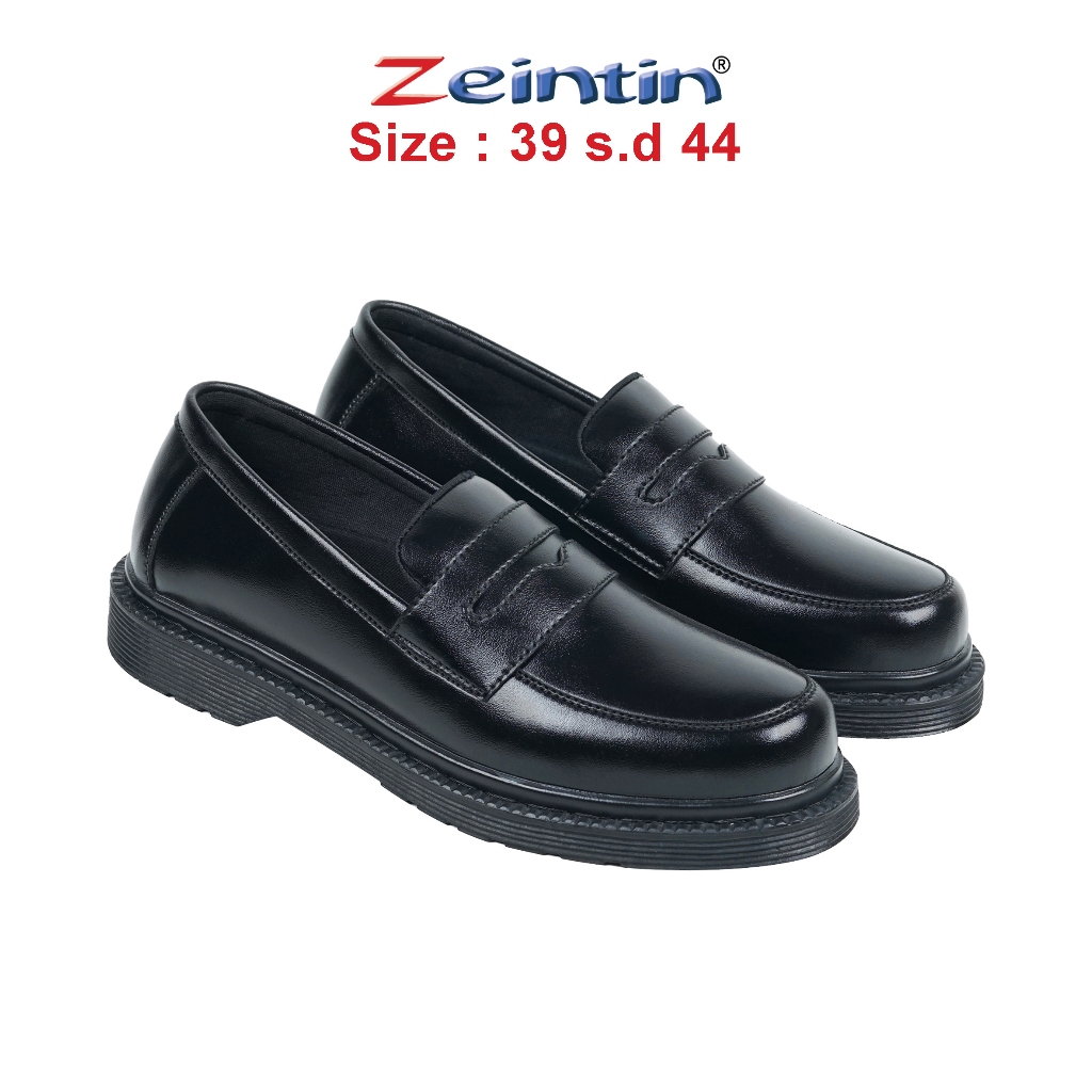 Zeintin Pria Loafers Sepatu Loafers Pria Kulit Sintetis Hitam Model Docmart Pria Loafers Kulit Sinte