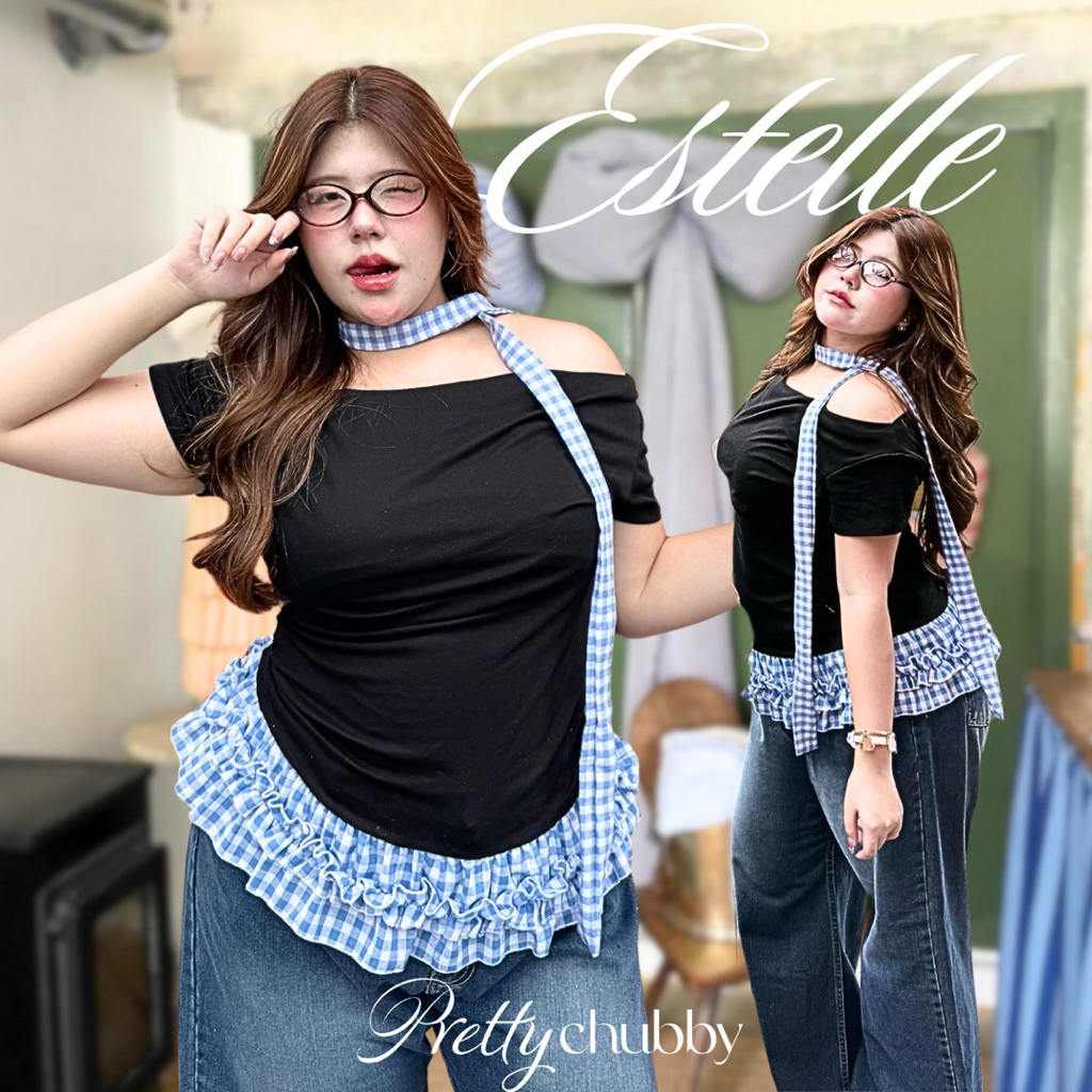 ESTELLE TOP Big Size - Knit Premium - Plus Size Shirt - Atasan Big Size - Atasan Jumbo - Shirt Jumbo