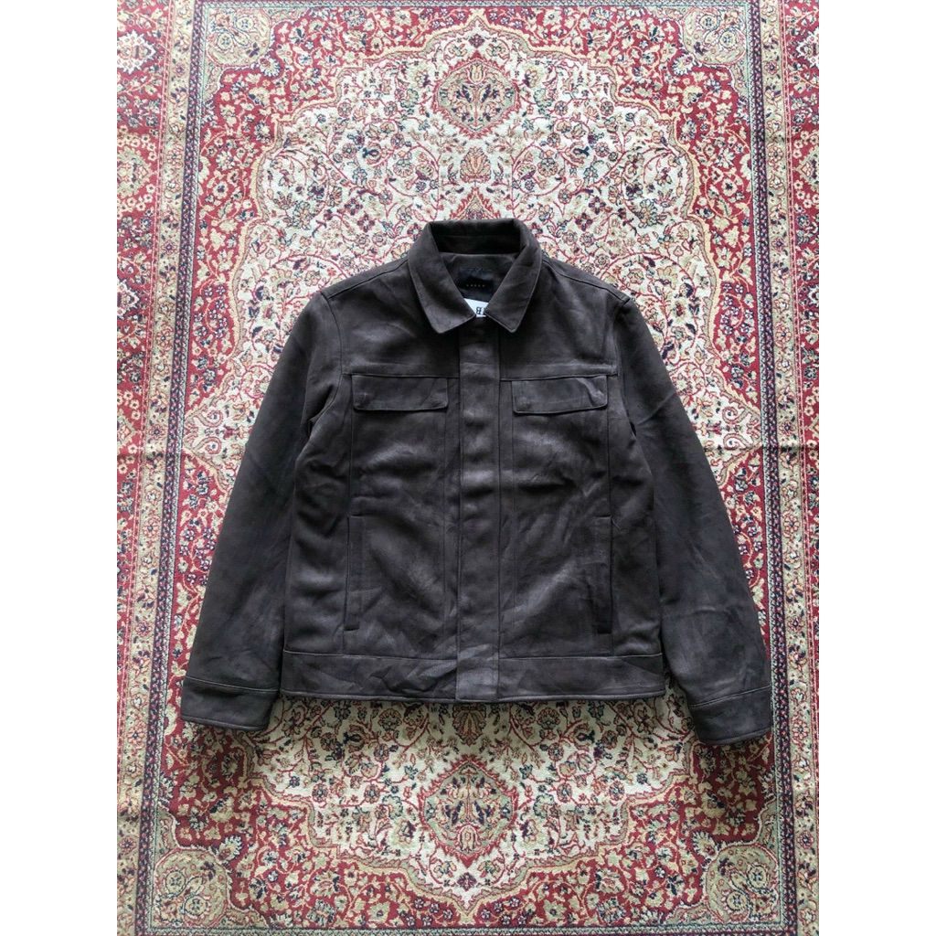 Andew faux suede work jacket Vintage suede jacket Casual work jacket H643