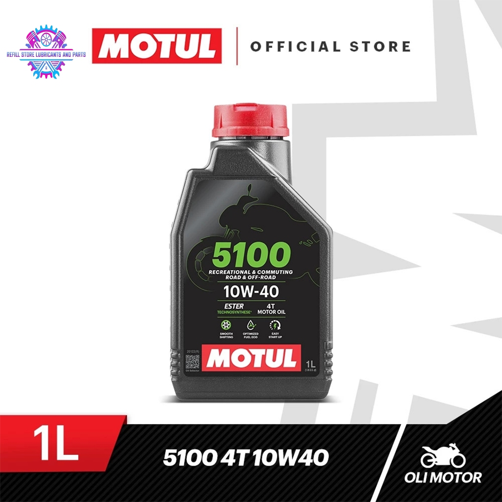 Oli Motul 5100 2 Tak Original - Matic 4 tak 1 Liter 800ml 5100 10w40 Original RX King 2 Tak