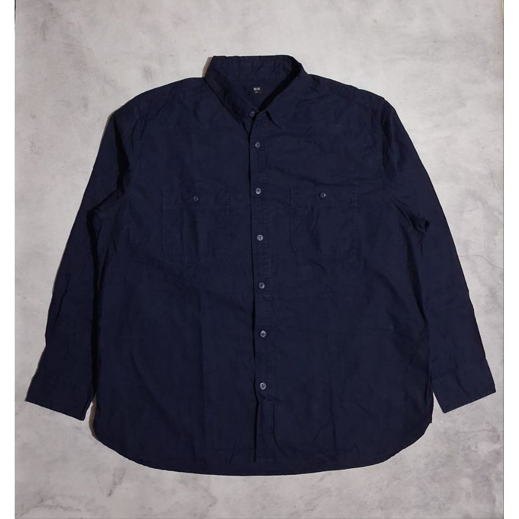 Kemeja/Workshirt Uniqlo Dark Navy
