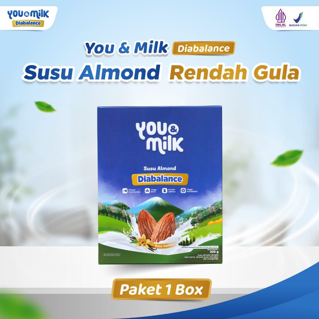 TERLARIS YOU & MILK Diabalance Susu Almond Herbal Mencegah Diabetes Susu Rendah Gula