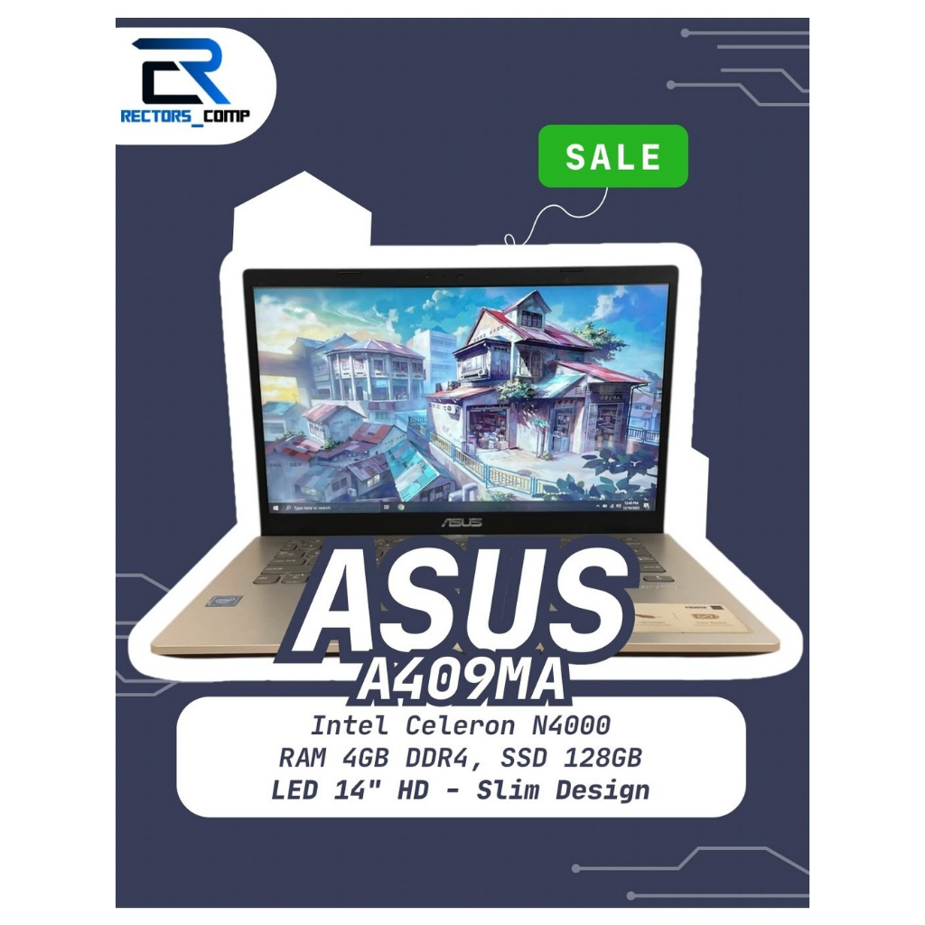 ASUS A409MA - Intel Celeron N4000, 4GB RAM, 2 slot SSD Sata + NVME