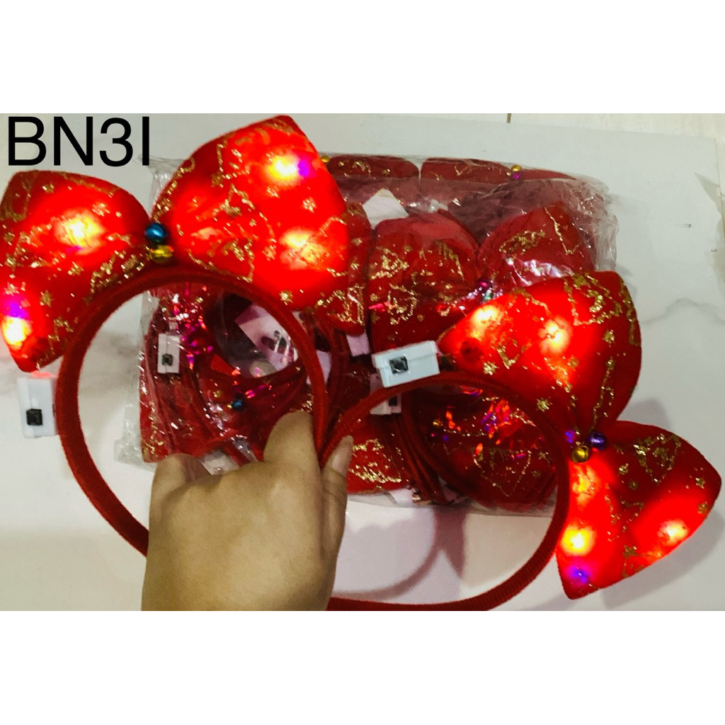 LUSINAN BN3(A(AA)BCDEFGHI) Bando Natal rusa LED,bando Merry Christmas rusa isi 12pcs