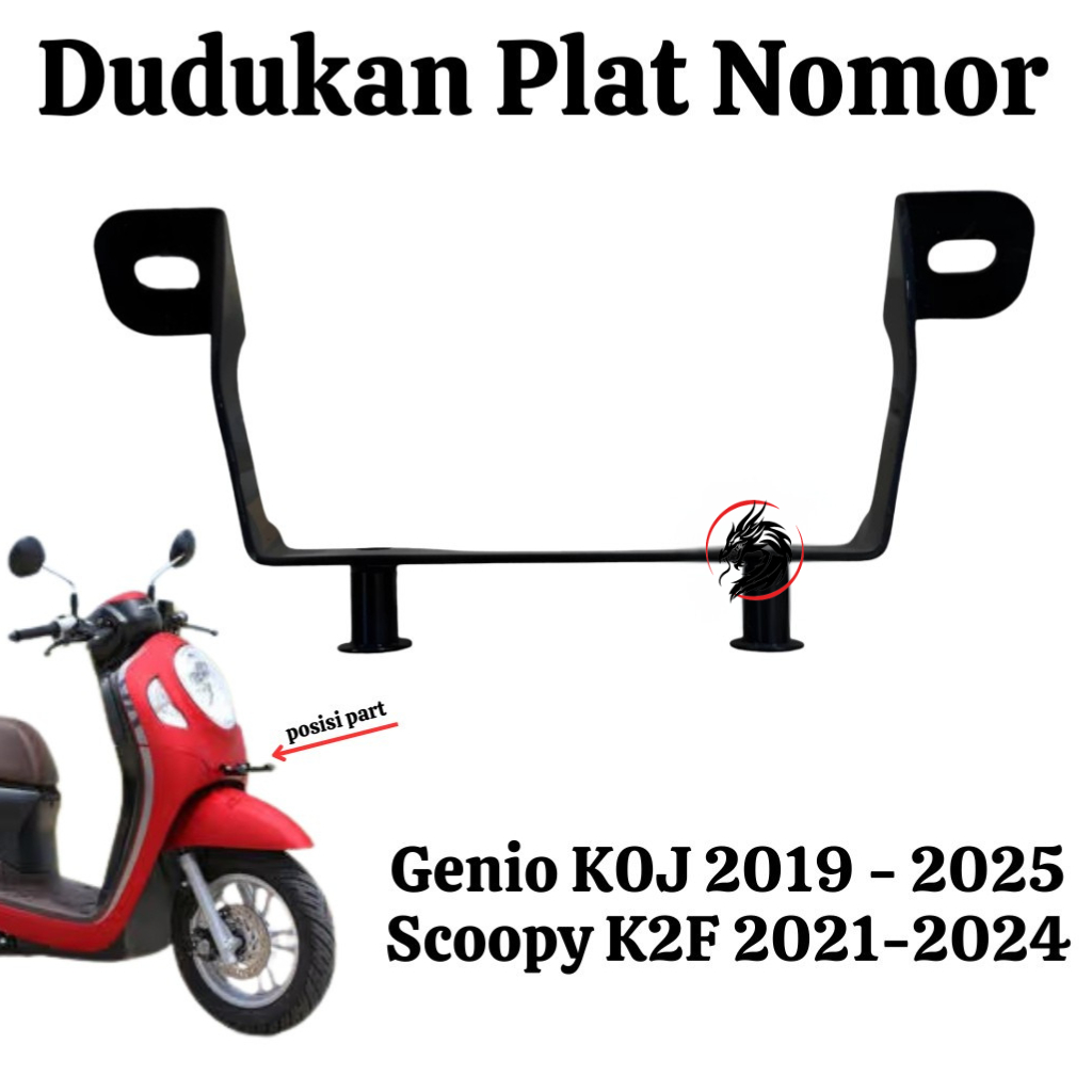 Dudukan Plat Besi Plat Nomor Depan Honda Genio All New Scoopy New KOJ K2F Scoopy 2021 2022 2023 2024