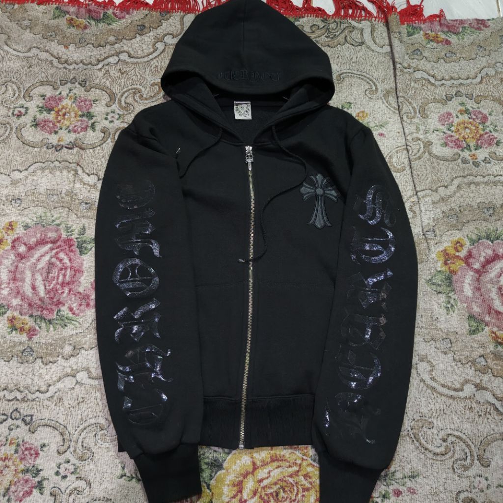 zip hoddie chrome hearts second