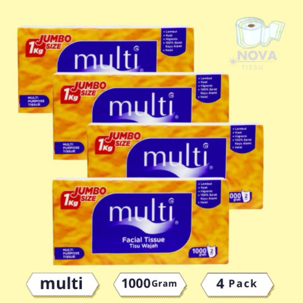 4 Pack Tisu Multi 1000gram Jumbo size Facial Tissue