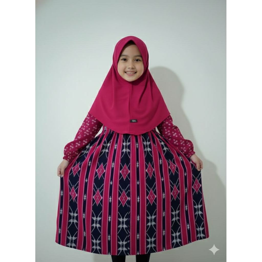 gamis abaya anak kain tenun Jepara CAHAYA TENUN JEPARA