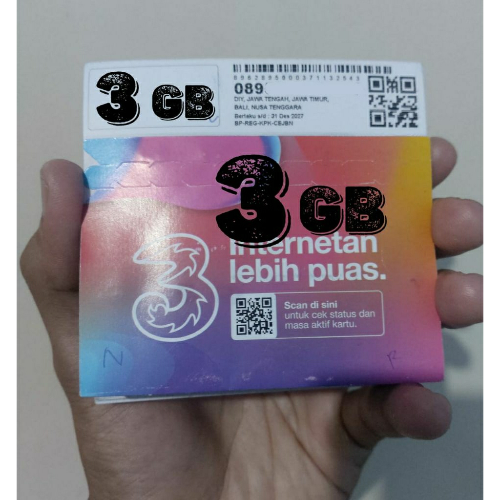 KARTU TRI KUOTA 3GB