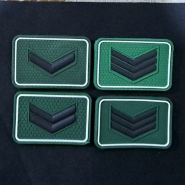 patch rubber pangkat serda sertu serka perekat velcro