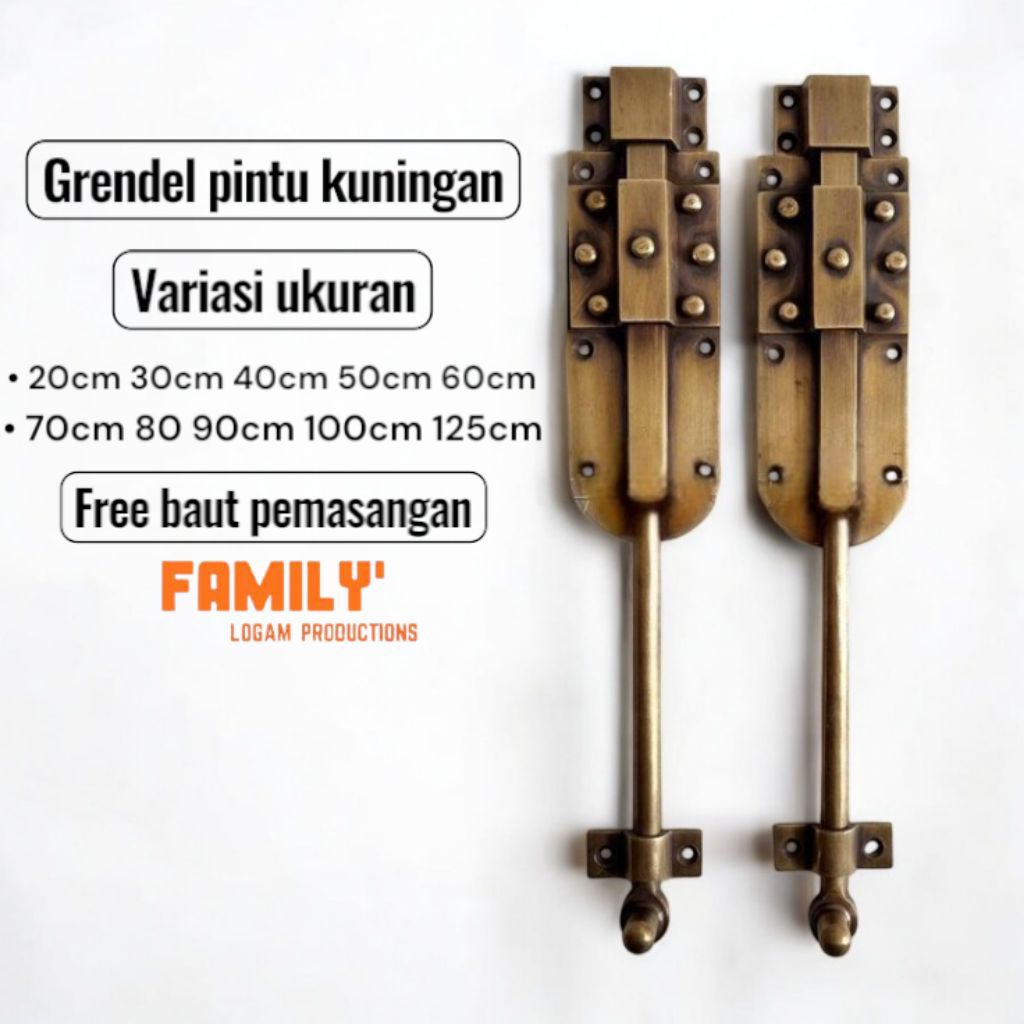 Kunci Slot Pintu Rumah Kuningan Antik Grendel Slot Pintu Jendela Solid