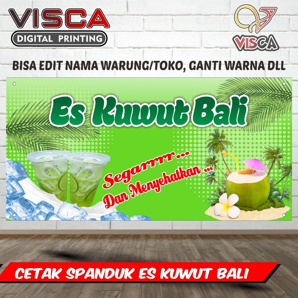 Bisa COD / Ctak Spanduk Es Kuwut / Banner Jualan Es Kuwut