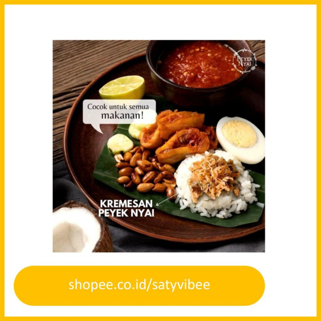 PAKET LENGKAP 4 RASA PEYEK NYAI | Kremes Peyek Topping Tabur Teri, Rebon, Kacang, Cabai Rawit | Lauk