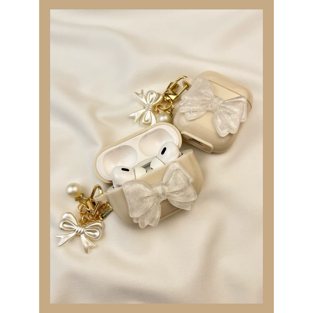 Jencase | airpods case ribbon glitter airpods case aesthetic airpods case