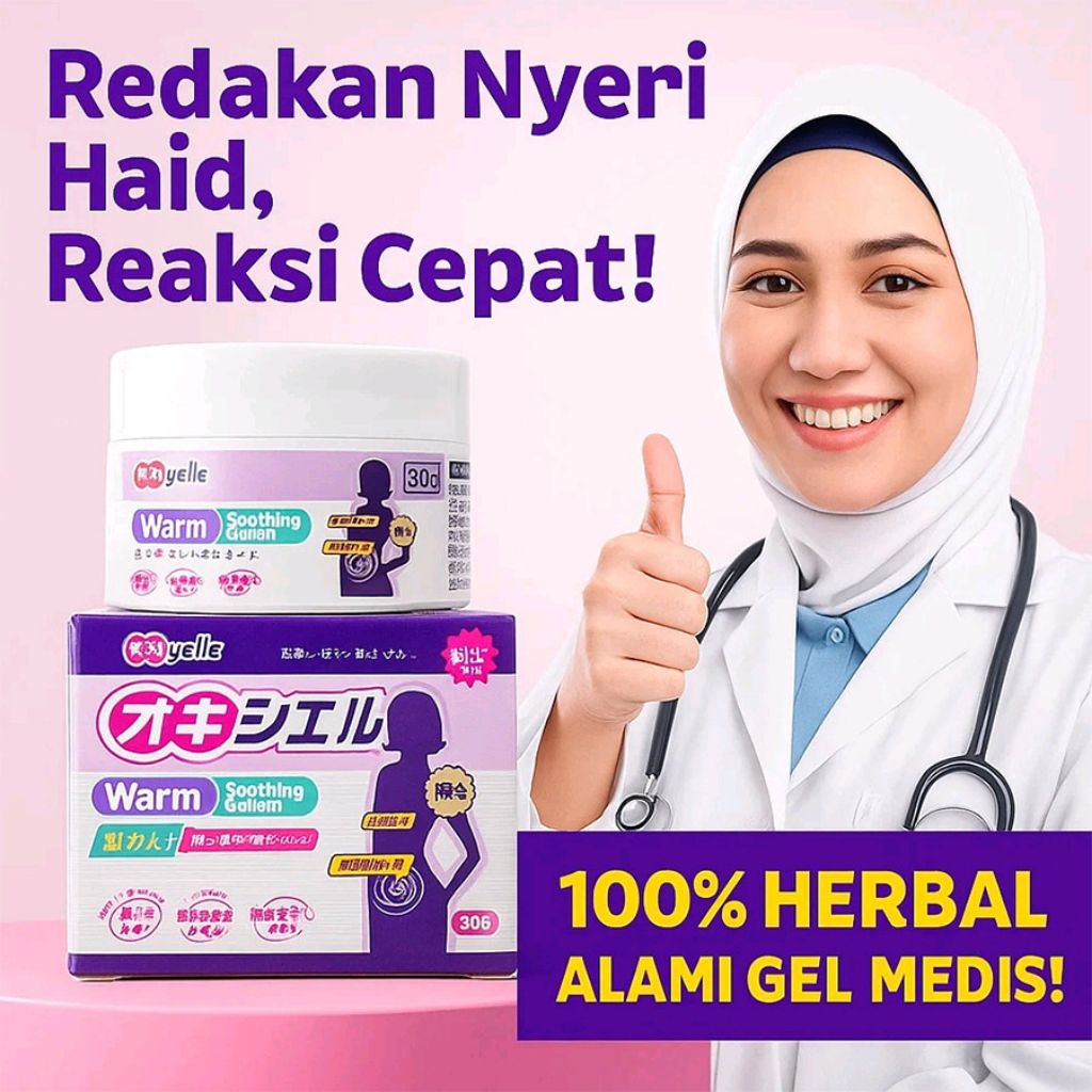 Oxyelle Gel Herbal Perawatan Wanita Hangat & Nyaman Saat Haid - Gel Pemanas Rahim Ginseng Meredakan 