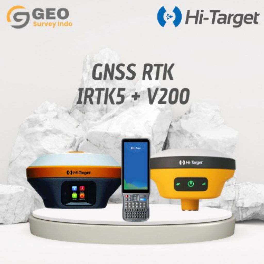 GPS Geodetik Hi-Target iRTK5 Base & V200 Rover GNSS RTK IMU 60° Full Set Original