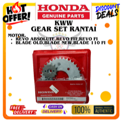 KWW GEAR SET RANTAI ASLI HONDA REVO ABS,GEAR SET RANTAI ASLI HONDA REVO FIT,GEAR SET RANTAI ASLI HON