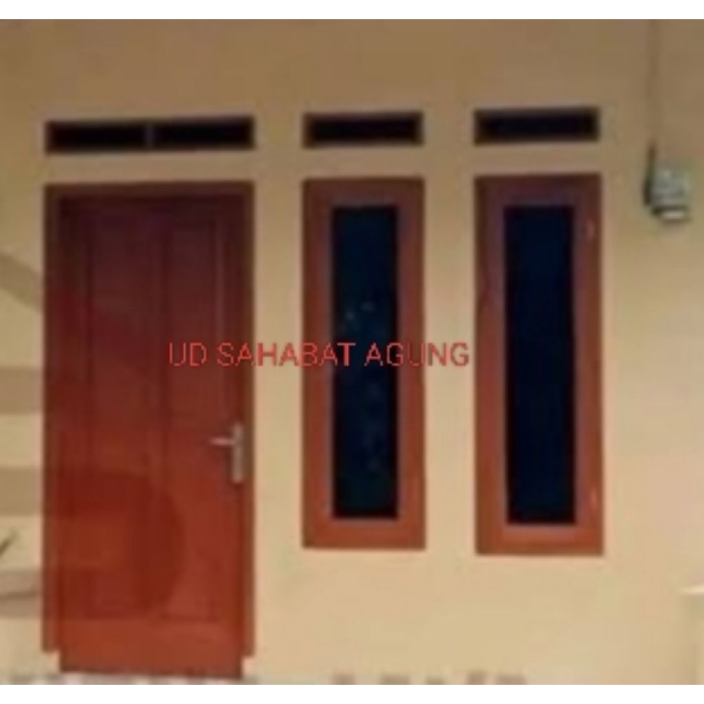 DAUN PINTU 1 SET LENGKAP+KUSEN JENDELA+DAUN KACA +LOSTER BAHAN KAYU KAMPER DAN MERANTI FULL OVEN BIS