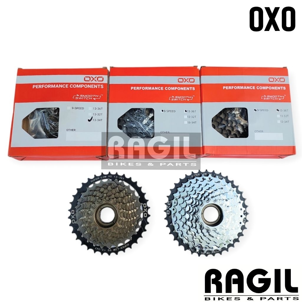 FREEWHEEL 9 SPEED OXO 13-34T 13-36T 9S SPROCKET SPROKET ULIR DRAT 13T 34T 13 34 36 T CHROME KROM COK