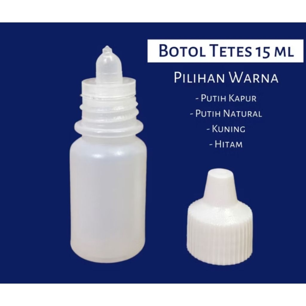 BOTOL TETES 15 ML putih kapur putih natural kuning hitam