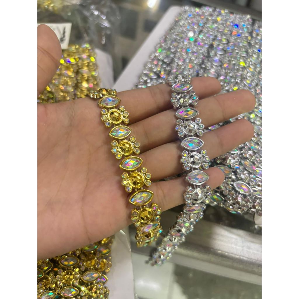 PER ROL Payet Rangkai Model Daun Mata Aksesoris Jahit Premium