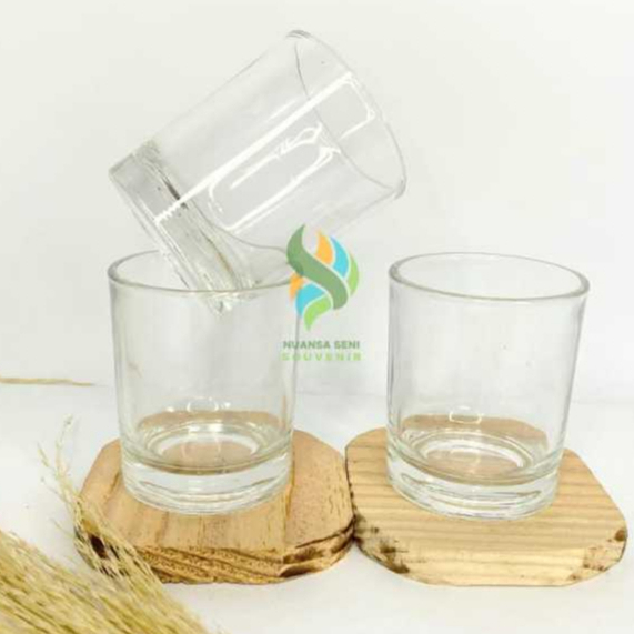 Souvenir Gelas Minum Kaca Kecil Gelas Lilin Gelas Cangkir Jamu Gelas Bening Polos