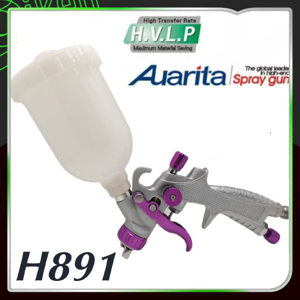 Spray Gun Auarita Original H891 HVLP 0.8/1.0/1.2mm Cup 250ml