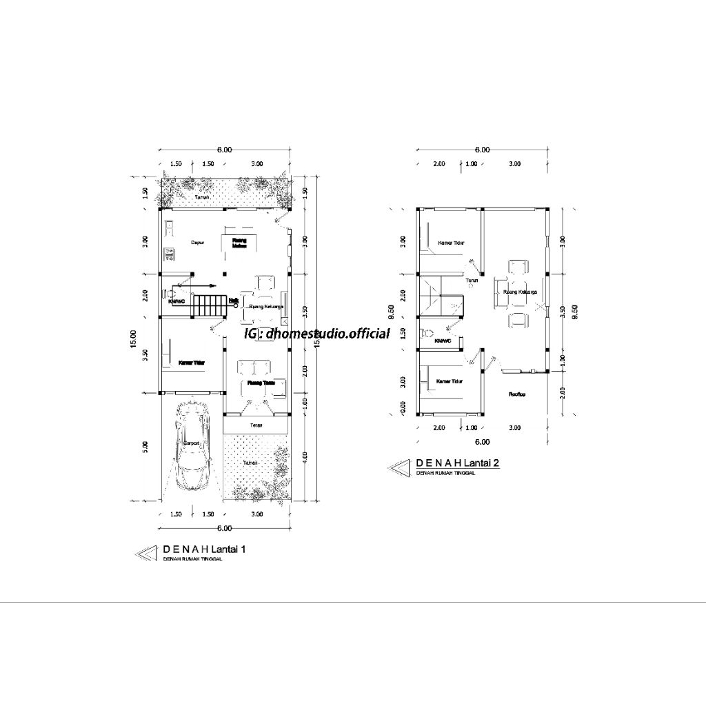 (HARGA PER RUMAH) Jasa denah rumah minimalis modern
