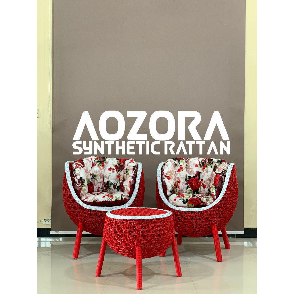 Kursi Teras Brekele Rotan Sintetis Jok Dakron Premium Aozora