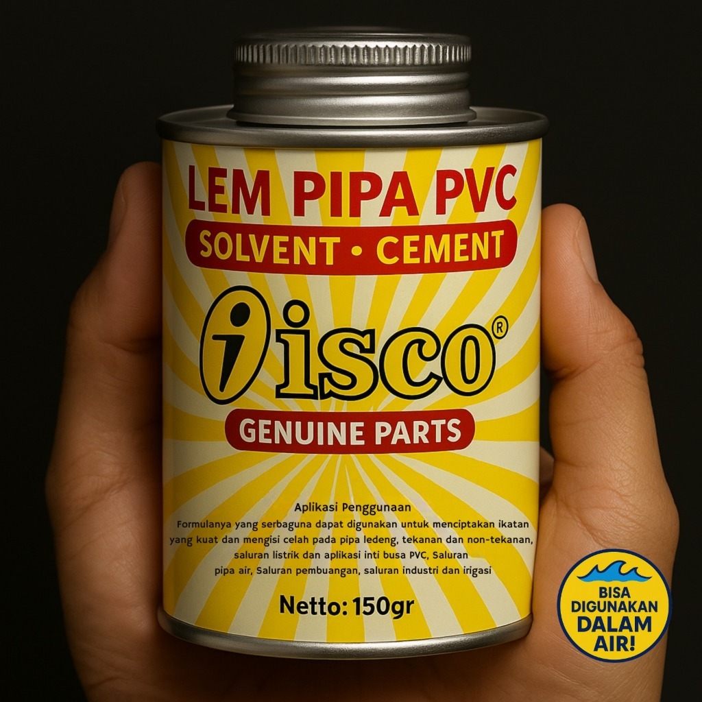 Lem Pipa Kaleng PVC ISCO | Lem Pipa PVC Kaleng 150 Gram | Lem Pipa Paralon | Lem PVC Kaleng