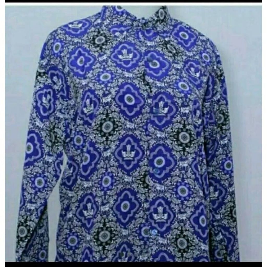seragam batik smp tangan panjang tunas harapan