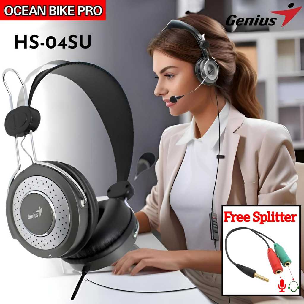 OCEANBIKEPRO Headphone Gaming Genius HS04SU With Noise Cancellation Microphone Headset Earphone Band