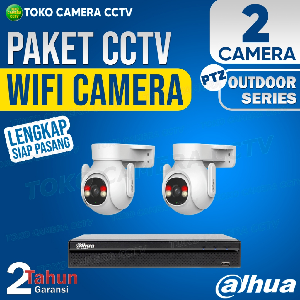 PAKET CCTV WIFI PTZ DAHUA OUTDOOR 4 CHANNEL 2 KAMERA