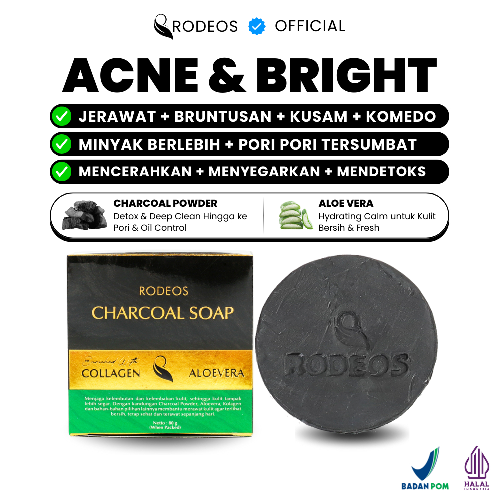 [ORIGINAL] RODEOS CHARCOAL SOAP ORIGINAL | Sabun Jerawat, Sabun Muka Pria & Wanita, Sabun Rodeos, Sa