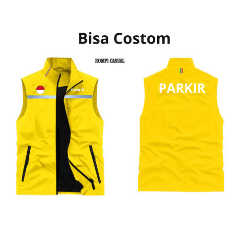 Rompi Petugas Parkir - Rompi lapangan Pria Juru Parkir,Murah Keren Nyaman Di Pakai,Bisa Requesy Logo