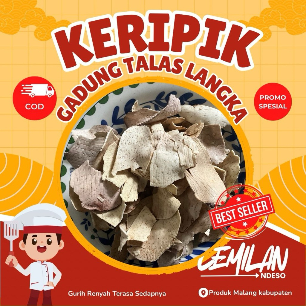 CEMILAN NDESO KERIPIK GADUNG TALAS HANYA DI MALANG 100 GRAM