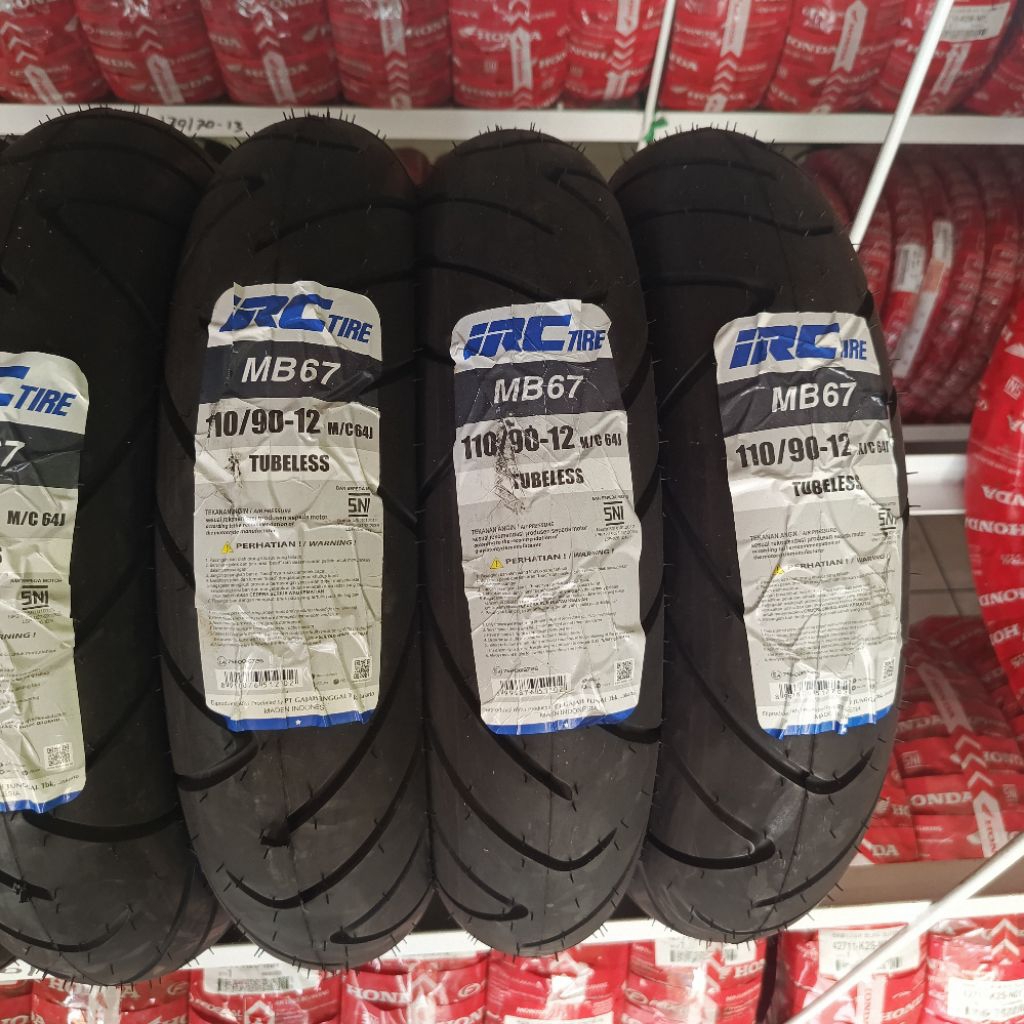 IRC 110/90 12 Tubeless (ban belakang Scoopy, ban belakang genio, ban depan honda stylo 160, ban bela