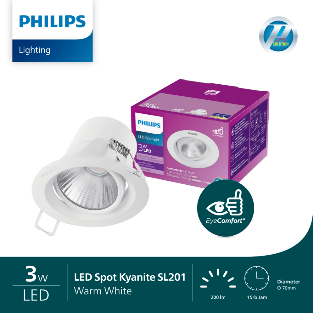 Lampu PHILIPS LED Spot Spotlight KYANITE SL201 3W 4.5W Warm White 2700K Netral Cool White 4000K