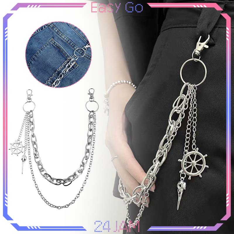 Rante Celana Denim Rantai Celana Punk Style Aksesoris Celana Rantai Pants Chain Hip Hop Jeans Chain
