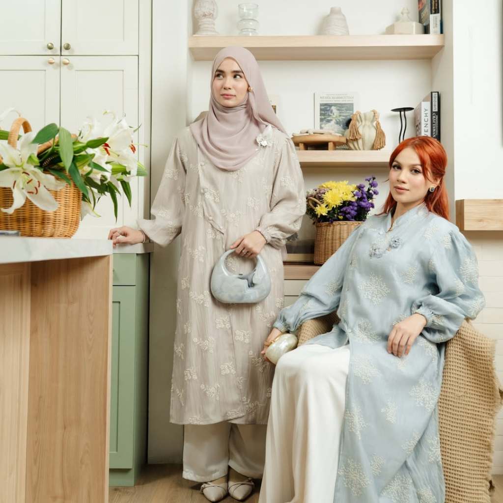 Haidee & Orlin - Marie Raya Tunic Peony Pattern (All Size)