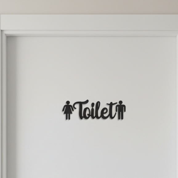 hiasan dinding kamar mandi Tulisan Toilet / Pajangan Toilet / Sign Toilet Dekorasi Kamar Mandi Bahan