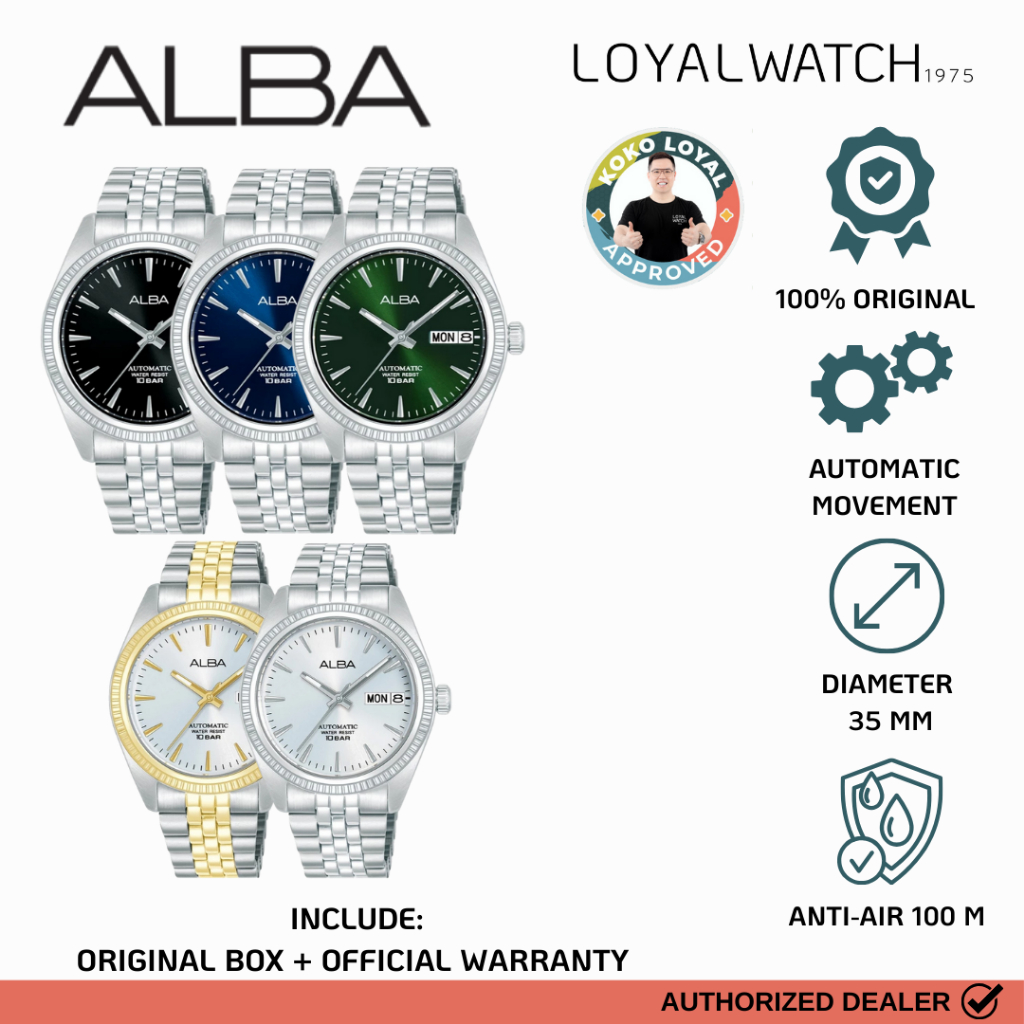 Jam Tangan Alba Mechanical Pria AL4798 AL4799 AL4801 AL4803 AL4805 Stainless Steel Original Garansi 