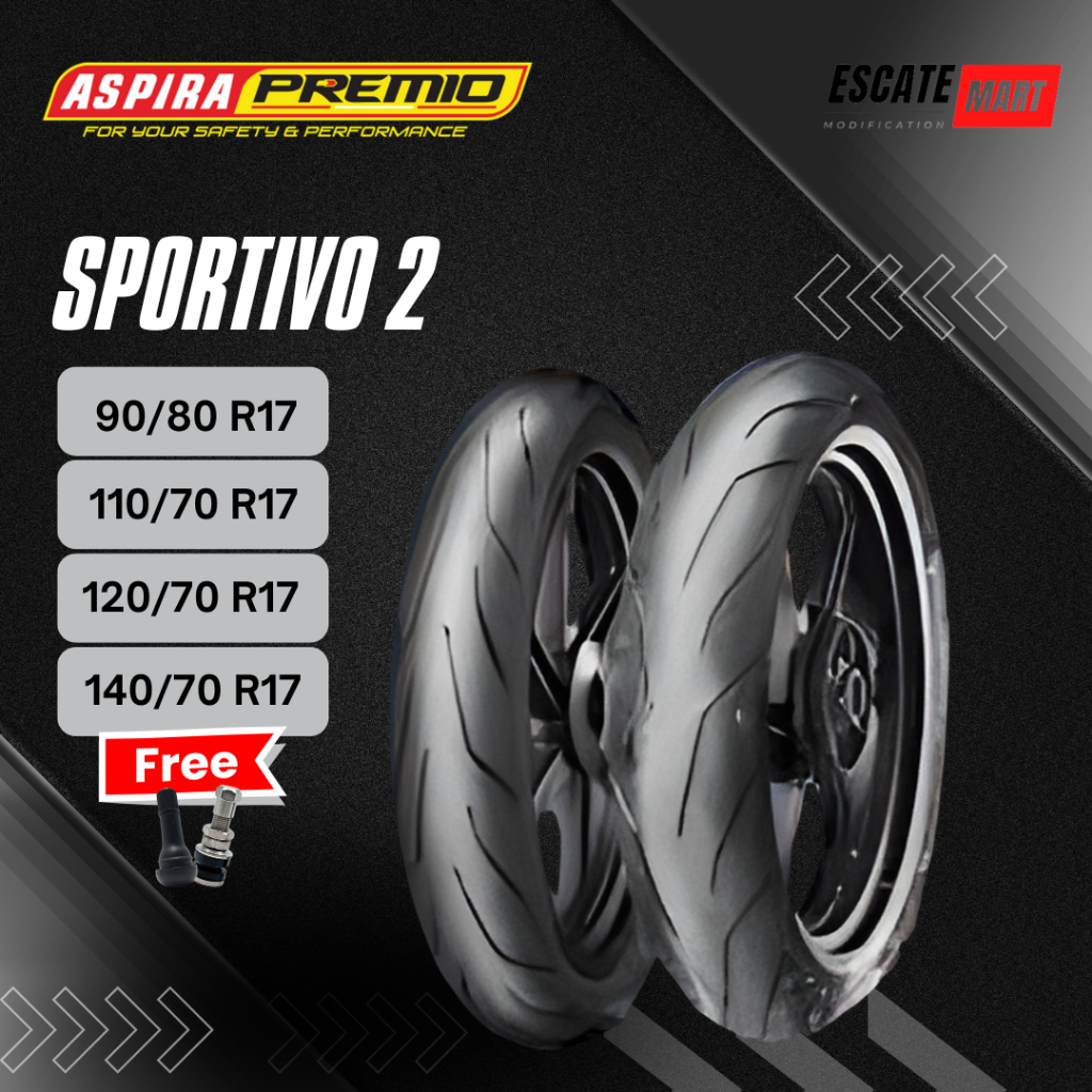 Aspira Premio Sportivo 2 90/80 110/70 120/70 140/70-17 - Ban Motor Aspira Premio Sportivo 2 Ring 17 