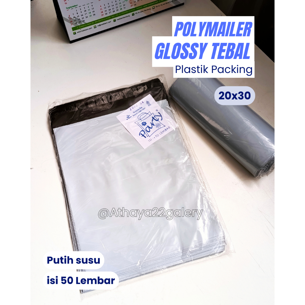 Plastik Packing Party Premium Glossy 20x30 50pcs dengan lem, anti air, anti sobek